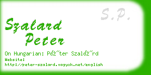 szalard peter business card